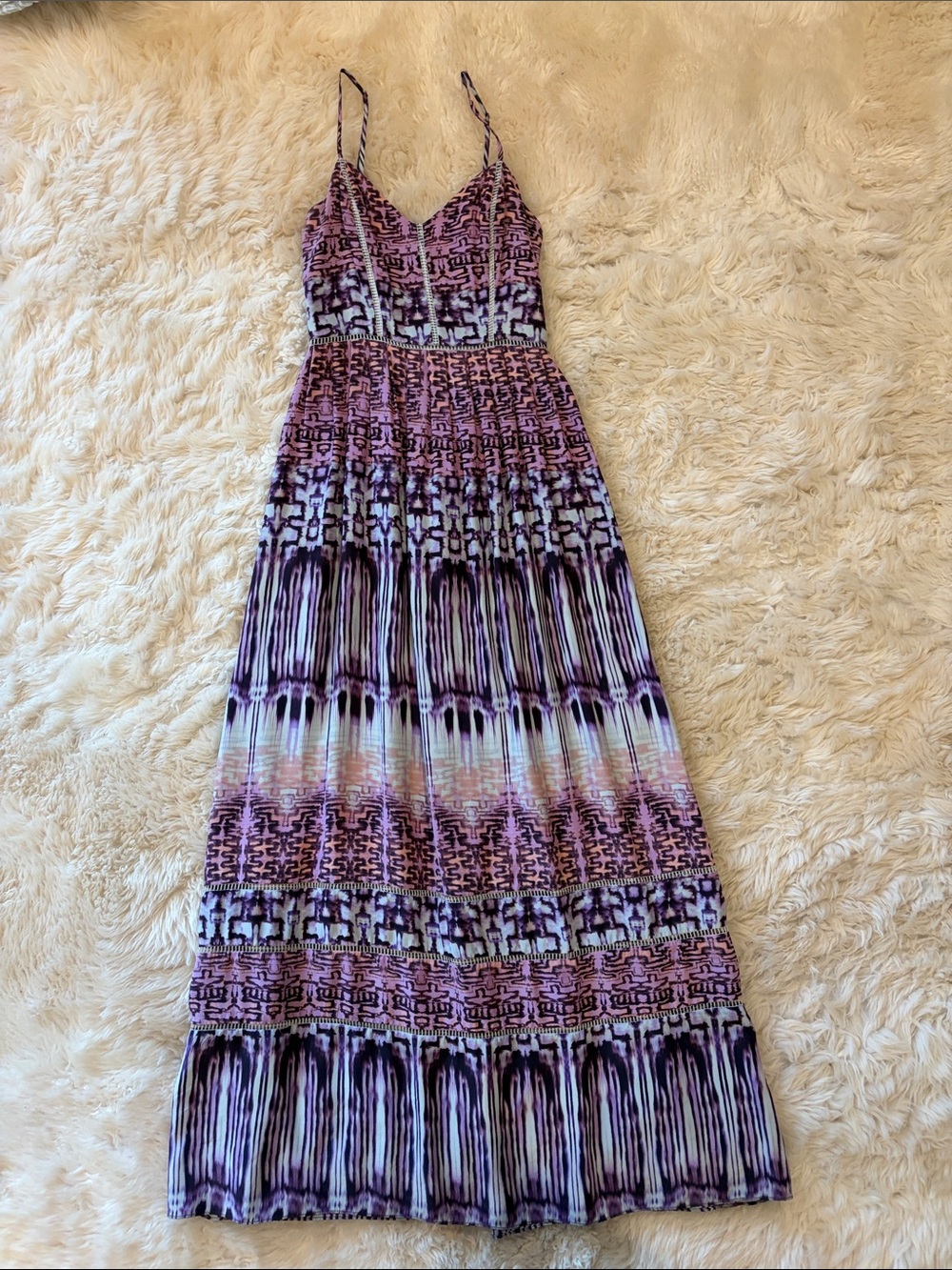 Parker Purple and Pink Patterned Maxi Dress
